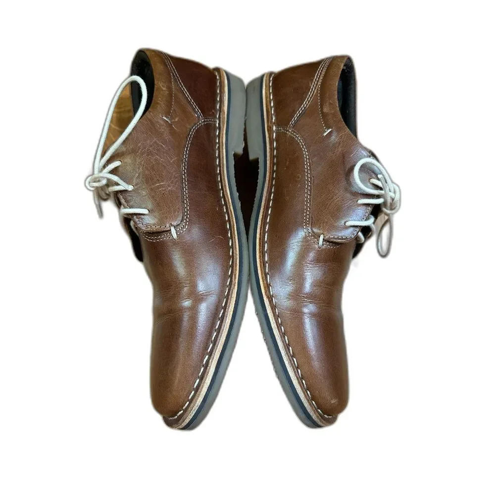 Steve Madden Men's Harpoon Leather Oxford, Size 9.5,‎ Wood